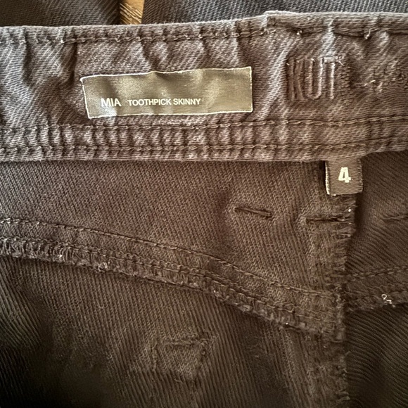 Kut from the Kloth Women’s Mia Toothpick Skinny Black Denim Jeans Size 4 - Picture 11 of 13